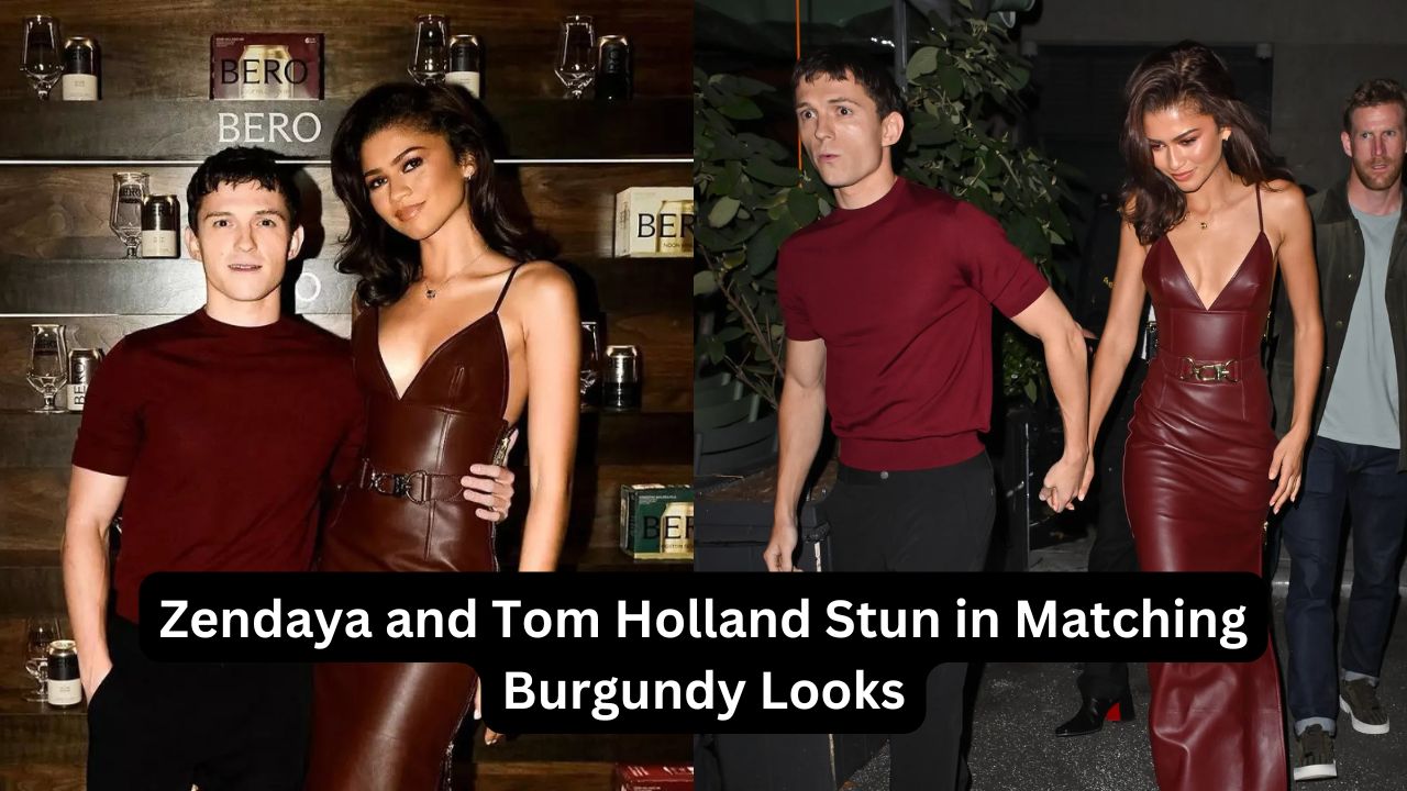 Zendaya and Tom Holland Stun in Matching Burgundy Looks